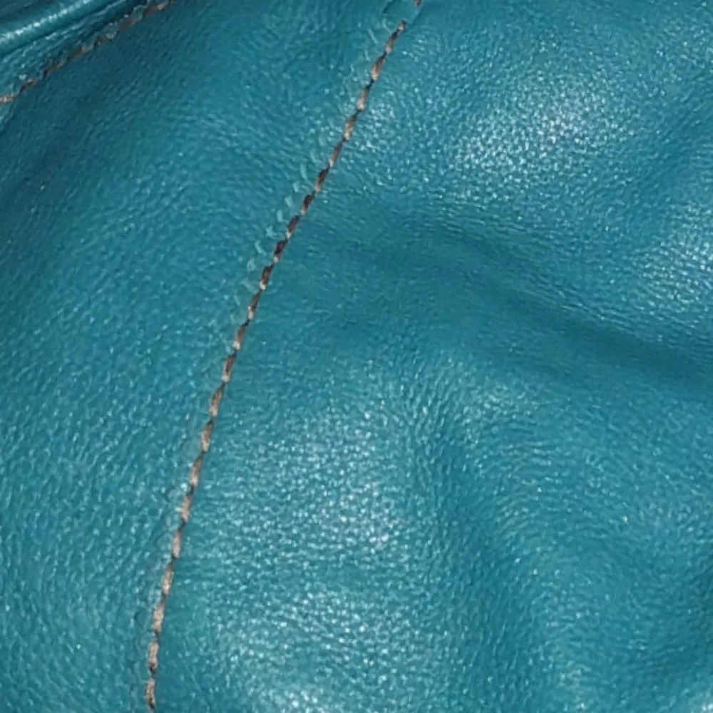 Vintage Lucky Brand Teal Blue Boho Pebbled Leather Hobo Shoulder Bag